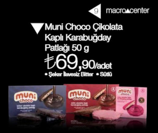 Muni Choco Çikolata Kaplı Karabuğday Patlağı 50 G