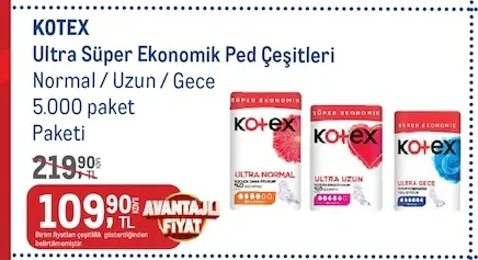 Kotex Ultra Süper Ekonomik Ped Çeşitleri Normal / Uzun / Gece