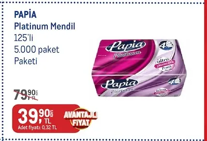 Papia Platinum Mendil 125'Li