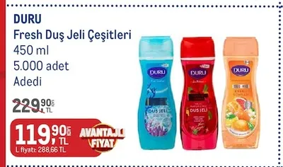 Duru Fresh Duş Jeli Çeşitleri 450 Ml