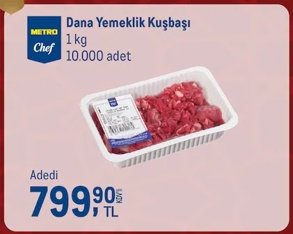 Metro Chef Dana Yemeklik Kuşbaşı 1 Kg