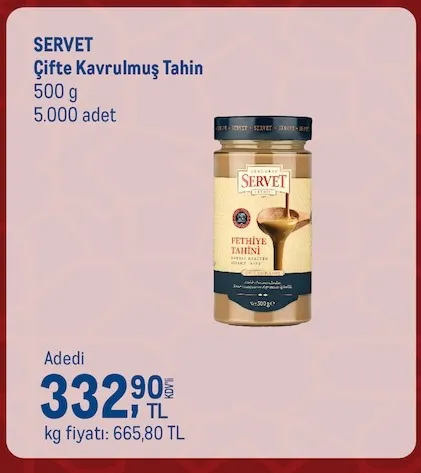 Servet Çifte Kavrulmuş Tahin 500 G
