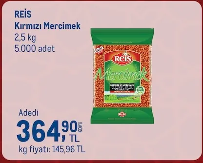 Rei̇S Kırmızı Mercimek 2,5 Kg