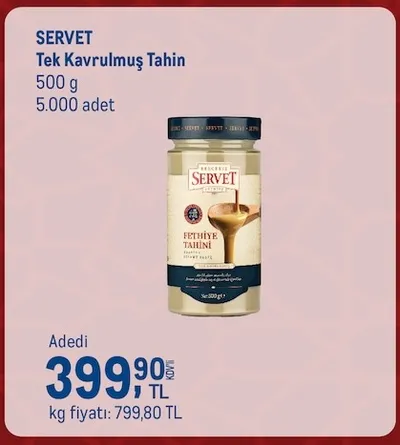 Servet Tek Kavrulmuş Tahin 500 G