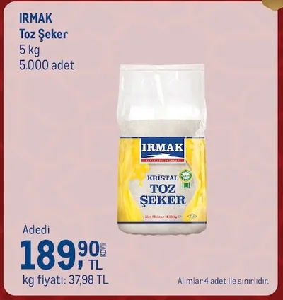 Irmak Toz Şeker 5 Kg