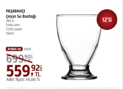 Paşabahçe Çınçın Su Bardağı