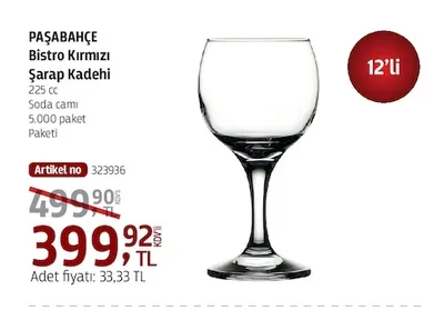 Paşabahçe Bistro Kırmızı Şarap Kadehi