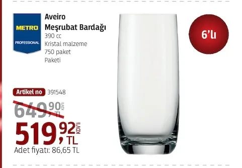 Aveiro Meşrubat Bardağı