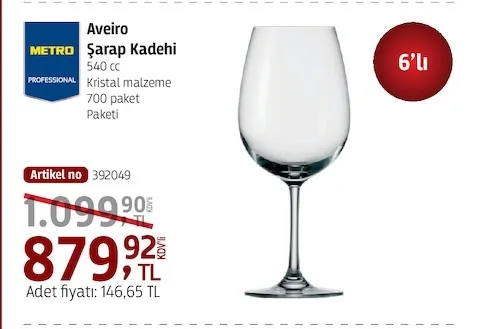 Aveiro Şarap Kadehi