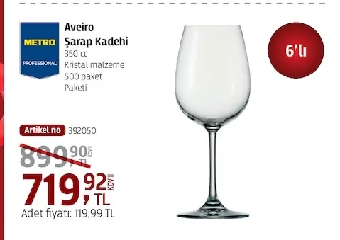 Aveiro Şarap Kadehi