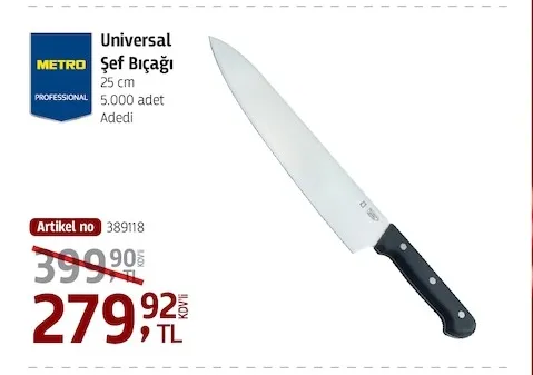 Universal Şef Bıçağı 25 Cm 5.000 Adet