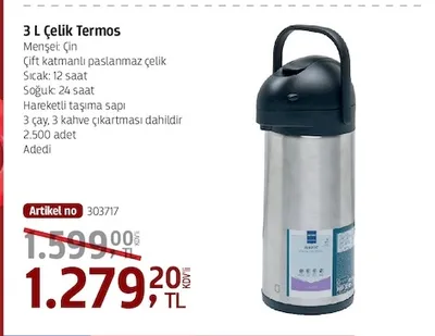 3 L Çelik Termos