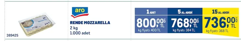 Aro Rende Mozzarella 2 Kg