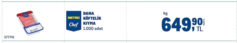 Metro Chef Dana Köfteli̇K Kiyma Kg