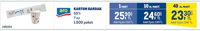 Aro Karton Bardak 50'Li