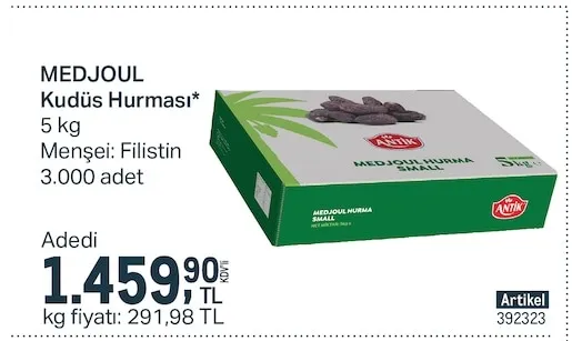 Medjoul Kudüs Hurması* 5 Kg