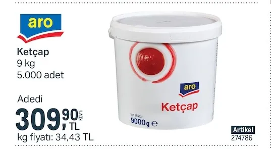 Aro Ketçap 9 Kg