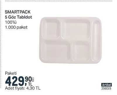 Smartpack 5 Göz Tabldot 100'Lü