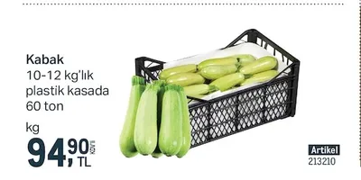 Kabak 10-12 Kg'Lık Plastik Kasada