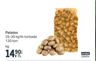 Patates 25-30 Kg'Lık Torbada