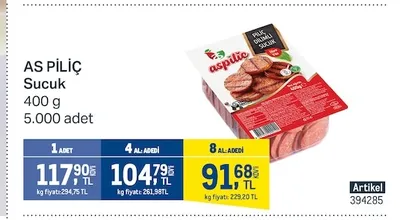 As Pi̇Li̇Ç Sucuk 400 G