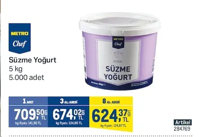 Metro Chef Süzme Yoğurt 5 Kg
