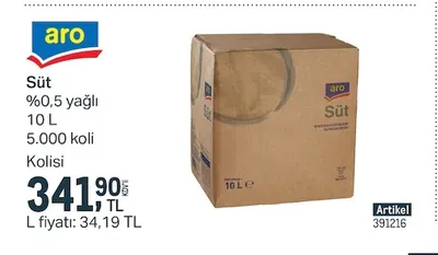Aro Süt %0,5 Yağlı 10 L