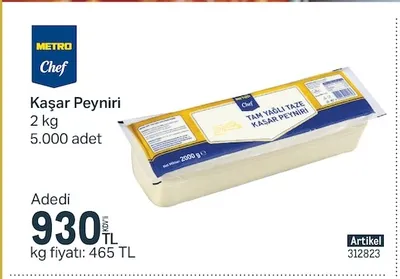 Metro Chef Kaşar Peyniri 2 Kg