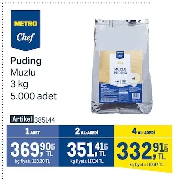 Metro Chef Puding Muzlu 3 Kg