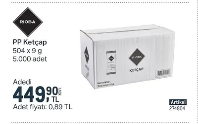 Rioba Pp Ketçap 504 X 9 G