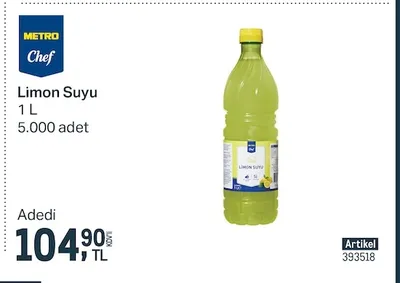 Metro Chef Limon Suyu 1 L