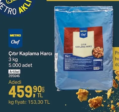 Metro Chef Çıtır Kaplama Harcı 3 Kg
