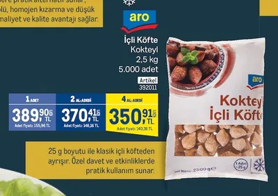 Aro İçli Köfte Kokteyl 2,5 Kg