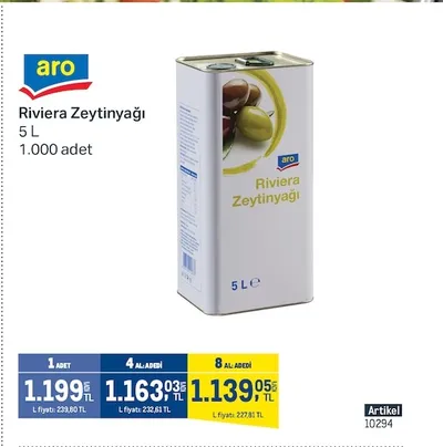 Aro Riviera Zeytinyağı 5 L