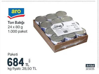 Aro Ton Balığı 24 X 80 G 1.000 Paket