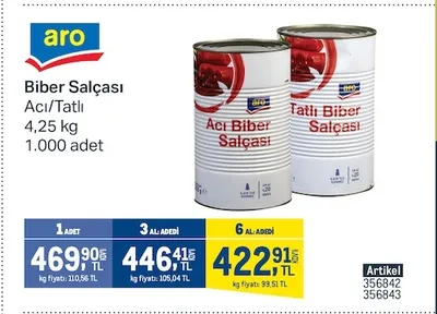 Aro Biber Salçası Acı/Tatlı 4,25 Kg
