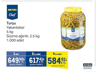 Metro Chef Yakanbiber Turşu 5 Kg