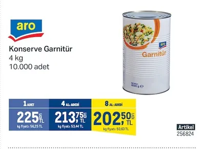 Aro Konserve Garnitür 4 Kg
