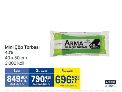 Arma Mini Çöp Torbası 40'Lı 40 X 50 Cm