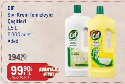 Cif Sıvı Krem Temizleyici Çeşitleri 1,5 L