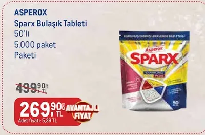 Asperox Sparx Bulaşık Tableti 50'Li