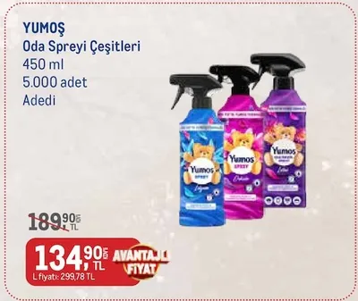 Yumoş Oda Spreyi Çeşitleri 450 Ml