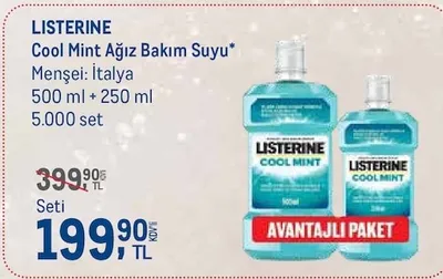 Listerine Cool Mint Ağız Bakım Suyu 500 Ml + 250 Ml