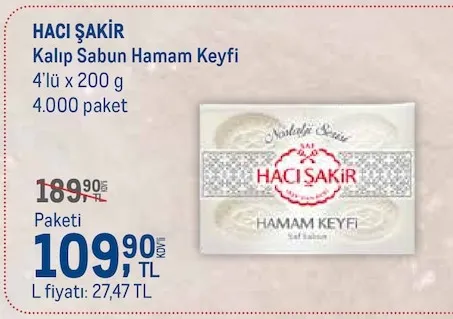 Hacı Şakir Kalıp Sabun Hamam Keyfi 4'Lü X 200 G