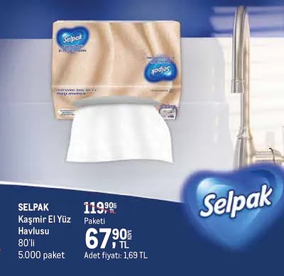 Selpak Kaşmir El Yüz Havlusu 80'Li