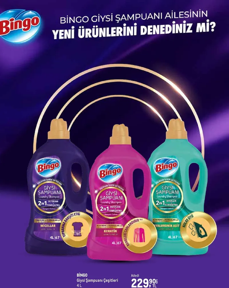 Bingo Giysi Şampuanı Çeşitleri 4 L