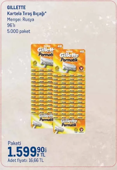 Gillette Kartela Tıraş Bıçağı