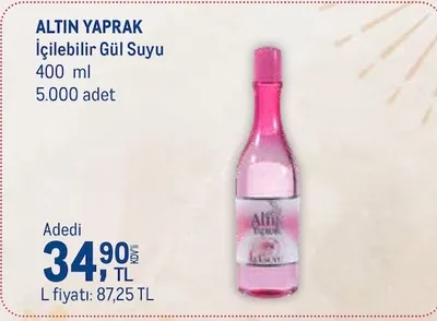 Altin Yaprak İçilebilir Gül Suyu 400 Ml