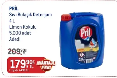 Pril Sıvı Bulaşık Deterjanı 4 L