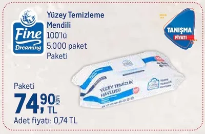 Fine Dreaming Yüzey Temizleme Mendili 100'Lü